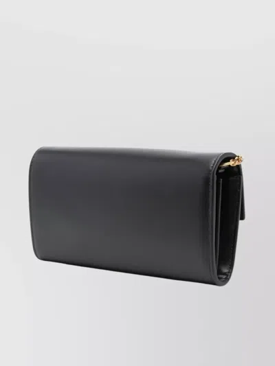 Balmain B Buzz Wallet On Chain In Calfskin Leather In Black