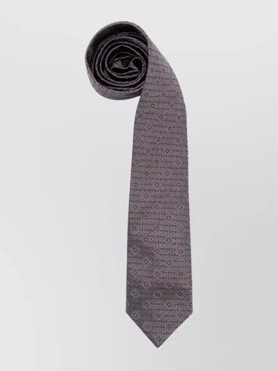 Brunello Cucinelli Patterned Slim Pointed Tip Tie In Brown