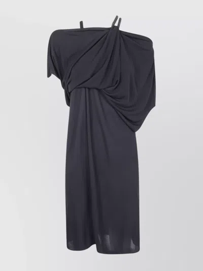 Tom Ford Draped One Shoulder Strap Cocktail Dress In Black