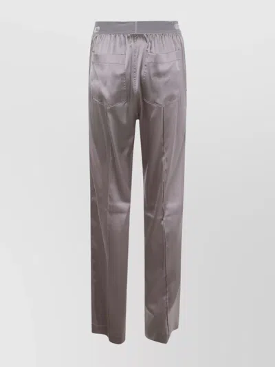 Tom Ford Wide-leg Trousers With Satin Finish In Metallic
