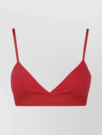 Tom Ford "adjustable Straps" Triangle Cups Bra In Red