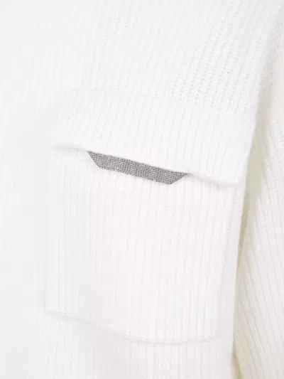 Brunello Cucinelli Chunky Knit Turtleneck Sweater In White