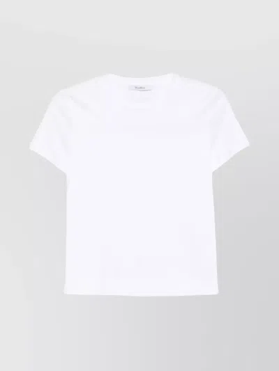 Max Mara Crew Neck Short Sleeves Casual Style Top In White