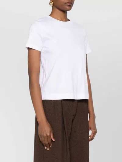 Max Mara Crew Neck Short Sleeves Casual Style Top In White