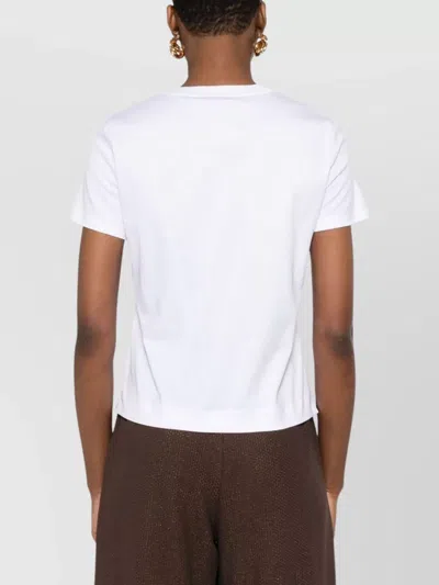 Max Mara Crew Neck Short Sleeves Casual Style Top In White