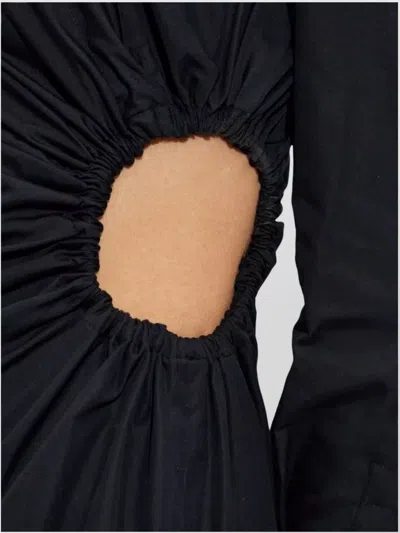 Max Mara Etere Cut Out Popeline Dress In Blue