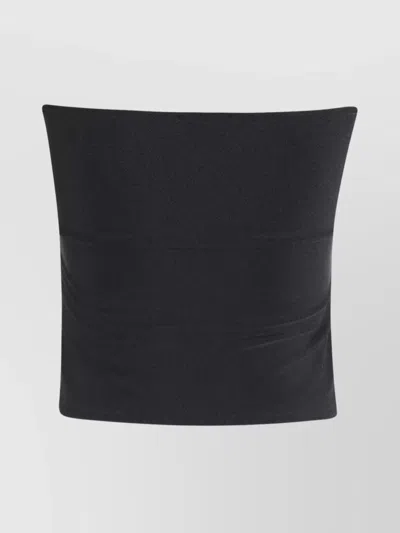Coperni Buckle Detail Ruched Strapless Top In Black
