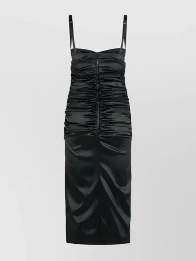 Dolce & Gabbana Abito In Raso Stretch Nero  Donna In Black