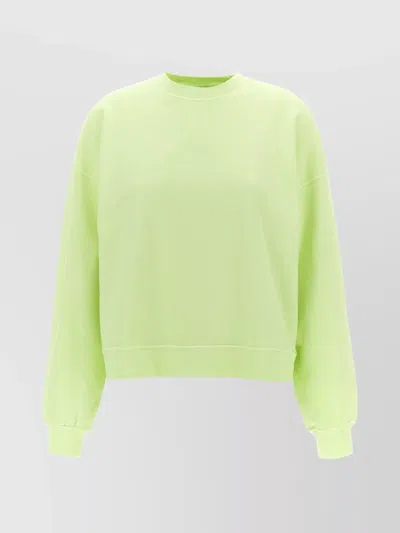 Carhartt Crew Neck Sweatshirt Ribbed Cuffs In Green