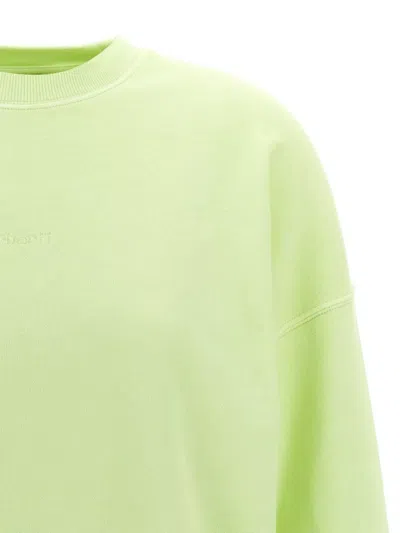 Carhartt Crew Neck Sweatshirt Ribbed Cuffs In Green