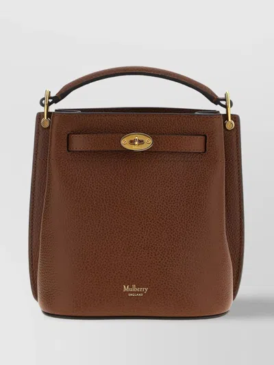 Mulberry Islington Grained Leather Bucket Bag In Brown
