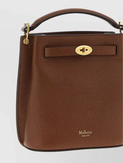 Mulberry Islington Grained Leather Bucket Bag In Brown