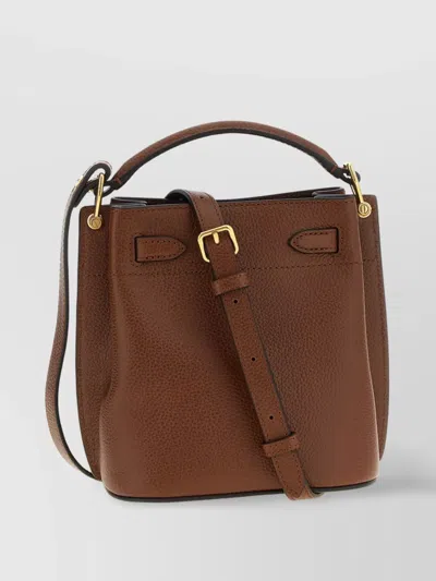 Mulberry Islington Grained Leather Bucket Bag In Brown