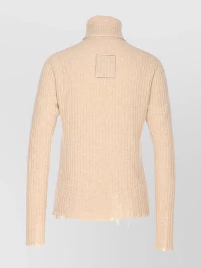 Uma Wang High Neck Turtleneck Knitwear With Distressed Ribbed Texture In Multi