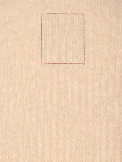 Uma Wang High Neck Turtleneck Knitwear With Distressed Ribbed Texture In Multi