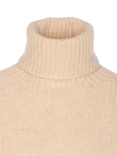 Uma Wang High Neck Turtleneck Knitwear With Distressed Ribbed Texture In Multi