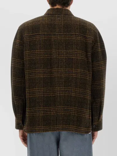 Isabel Marant Plaid Wool Jacket With Boxy Silhouette In Brown