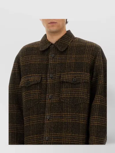 Isabel Marant Plaid Wool Jacket With Boxy Silhouette In Brown