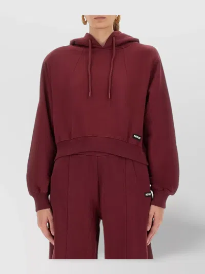 Rotate Birger Christensen Rotate Birgerchristensen Terry Back Hoodie In Burgundy