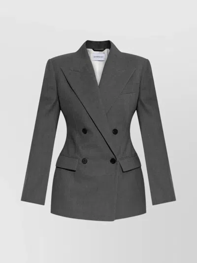 Givenchy Women Grey Double-breasted Blazer, Xs Luxury Blazers For Women Darveys In Gray