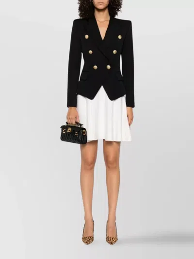 Balmain Wool Blazer With Iconic Metal Buttons In Black