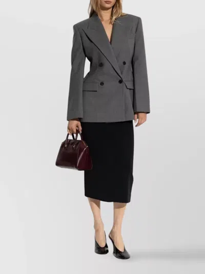 Givenchy Women Grey Double-breasted Blazer, Xs Luxury Blazers For Women Darveys In Gray