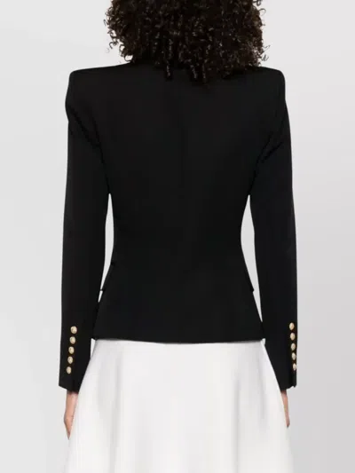 Balmain Wool Blazer With Iconic Metal Buttons In Black