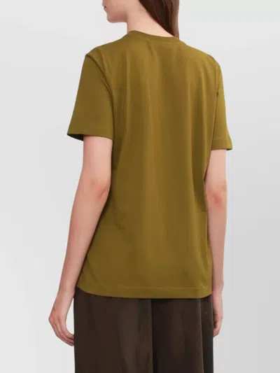 Msgm Logo Print Cotton T-shirt Clothing In Green