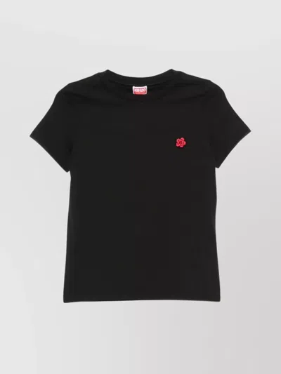 Kenzo Boke Flower Embroidered T-shirt In Black