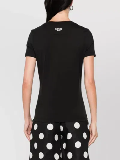 Kenzo Boke Flower Embroidered T-shirt In Black
