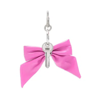 Balenciaga Whimsical Bow Keyring In Soft Pink Material In Pink
