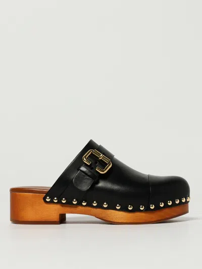 Chloé Chloè Jeannette Leather Clogs In Black