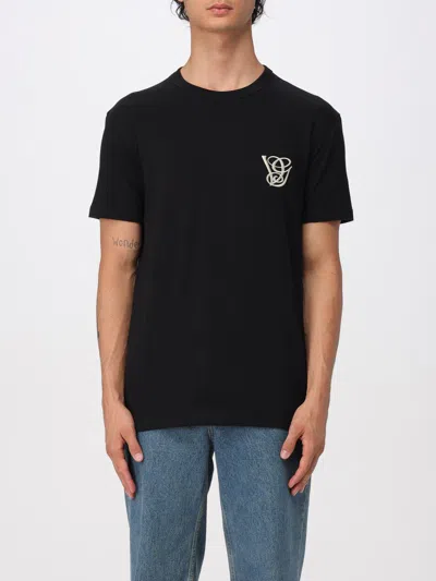 Valentino Cotton T-shirt With Vg Patch In Black