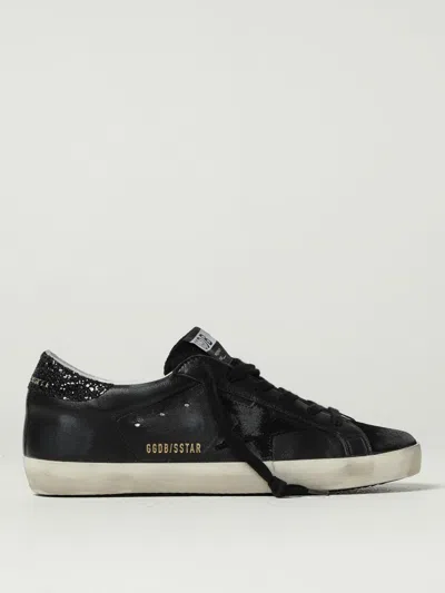 Golden Goose Super Star Leather Sneakers In Black