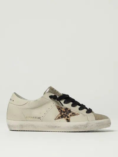 Golden Goose Light Beige/animalier Super-star Sneaker In Gray