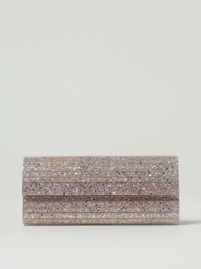 Jimmy Choo Glitter Rectangular Shoulder Bag With Removable Chain In Pink
