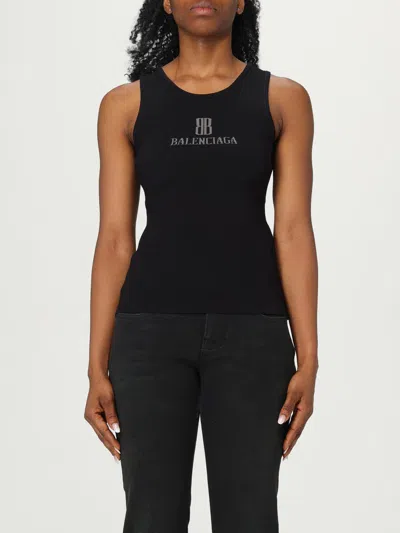 Balenciaga Black Nano Bb Tank Top In Black
