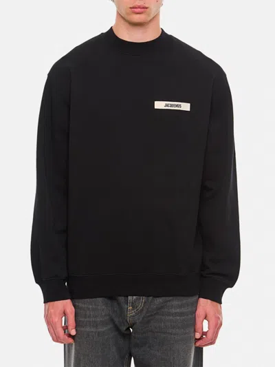 Jacquemus Le Sweatshirt Gros Grain In Black