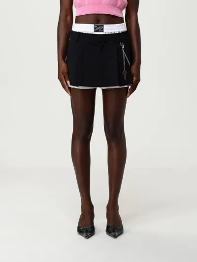 Alexander Wang Pre-styled Pleated Skort With Chain In Black