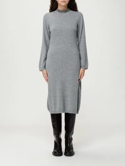 Fabiana Filippi Women's Wool Dress With Button And Metal Detail In Gray