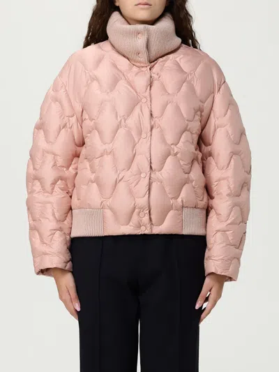 Fabiana Filippi Quilted Jackets With Ribbed Collar And Cuffs In Pink