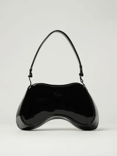 Diesel Play-glossy Shoulder Bag In Black