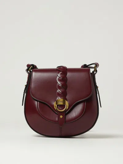 Isabel Marant Crossbody Suede Bag With Adjustable Braided Strap In Purple