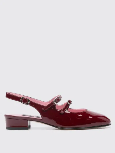 Carel Paris Pêche Patent-leather Slingback Pumps In Burgundy