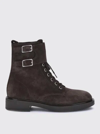 Gianvito Rossi Laced Ankle Boots In Brown