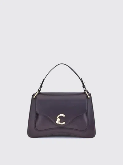 Coccinelle Pebbled Leather Shoulder Bag In Purple