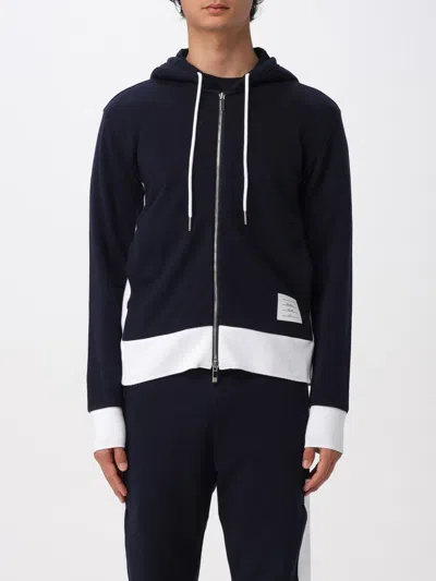 Thom Browne Hooded Sweatshirt Long Sleeves In Blue