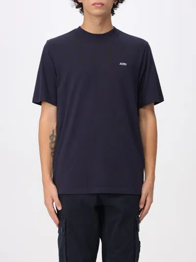 Autry T-shirt With Logo Embroidered On The Front In Blue