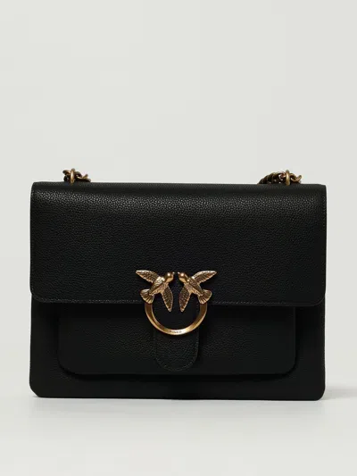Pinko Love Soft Big Shoulder Bag In Black