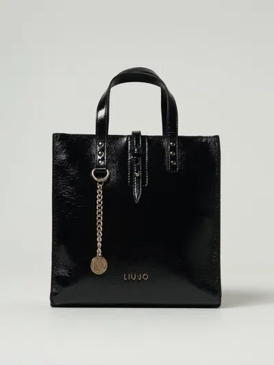 Liu •jo Patent Leather Studded Satchel In Black